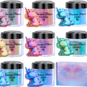 Cruzix Chameleon Powder Pigment Color Changing Mica Powders (8-Color Set)