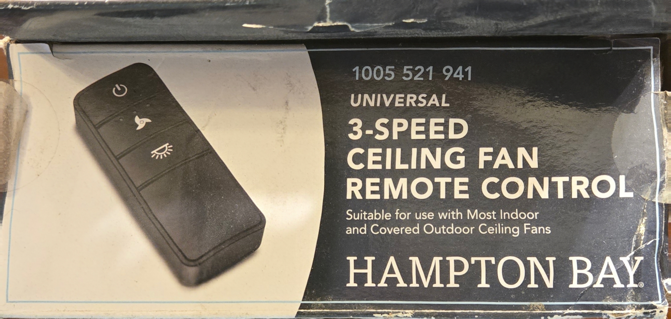 Universal 3-speed Damp Rated Ceiling Fan Remote Control with Dimming - Black - Image 7