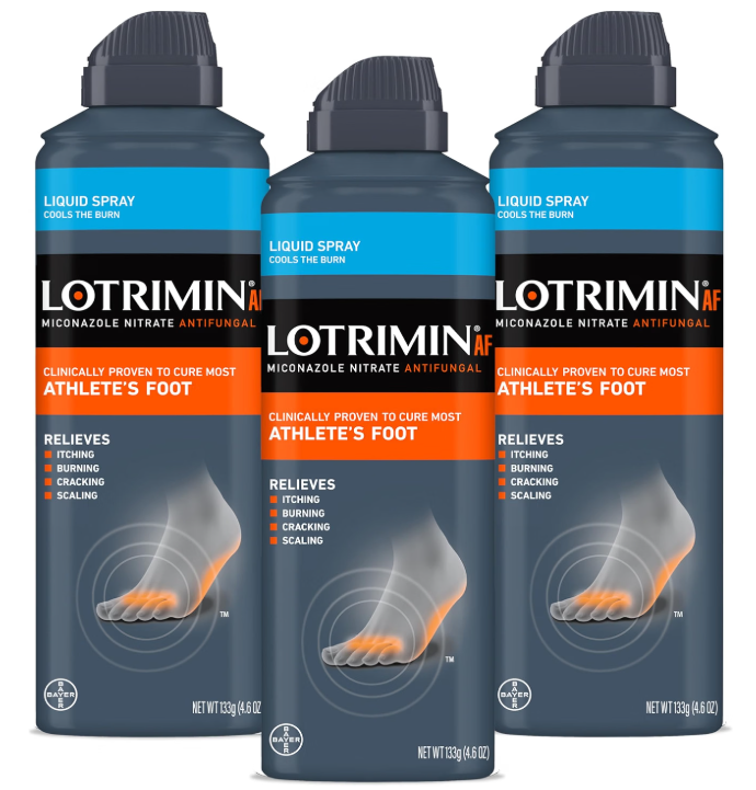 Lotrimin AF Athlete's Foot Liquid Spray Miconazole Nitrate 4.6oz 3-Pack