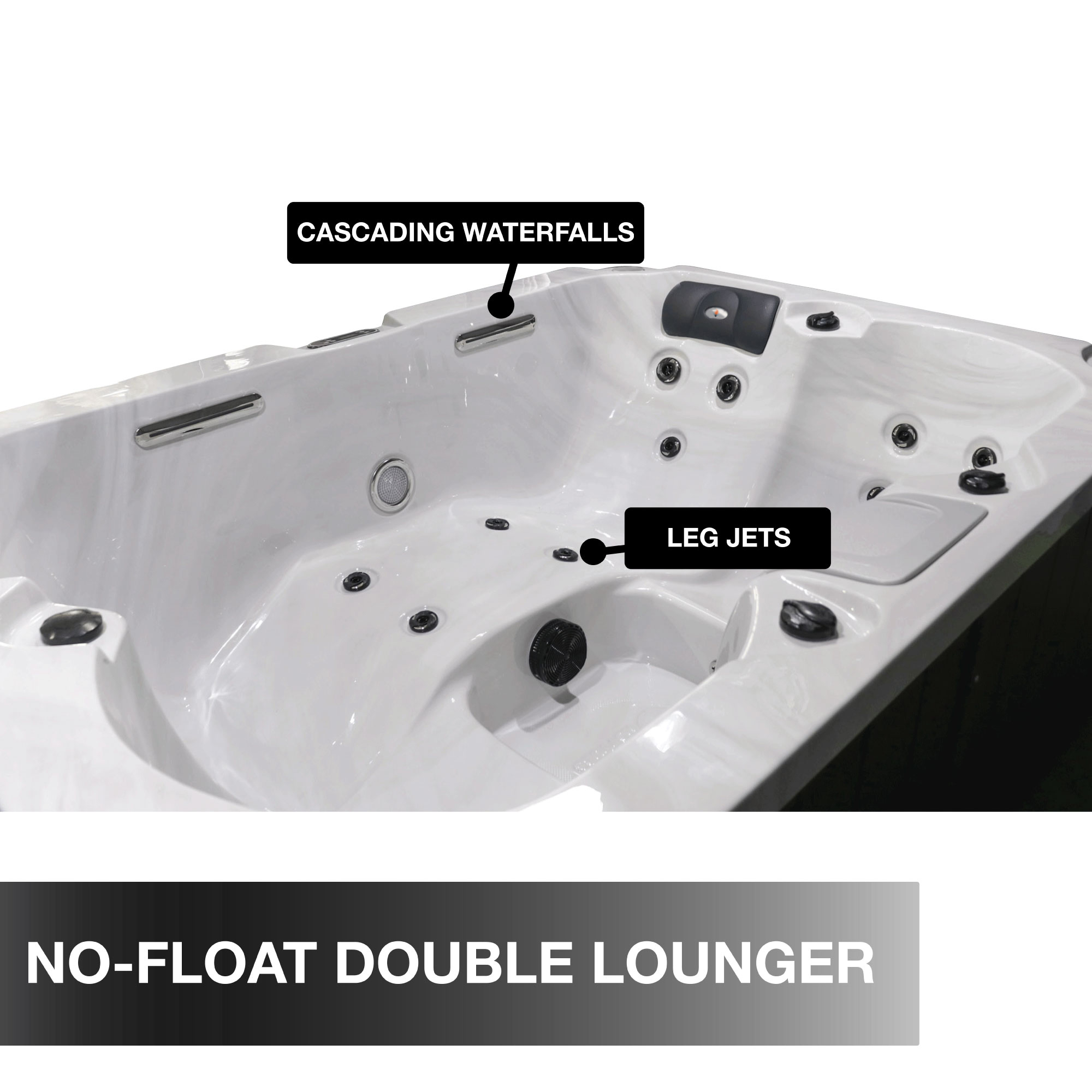 Liberty Spas LYS4000 4-Person Plug and Play 120V/240V Hot Tub Spa KH-10205 Hydrotherapy Jets & Waterfall Detail