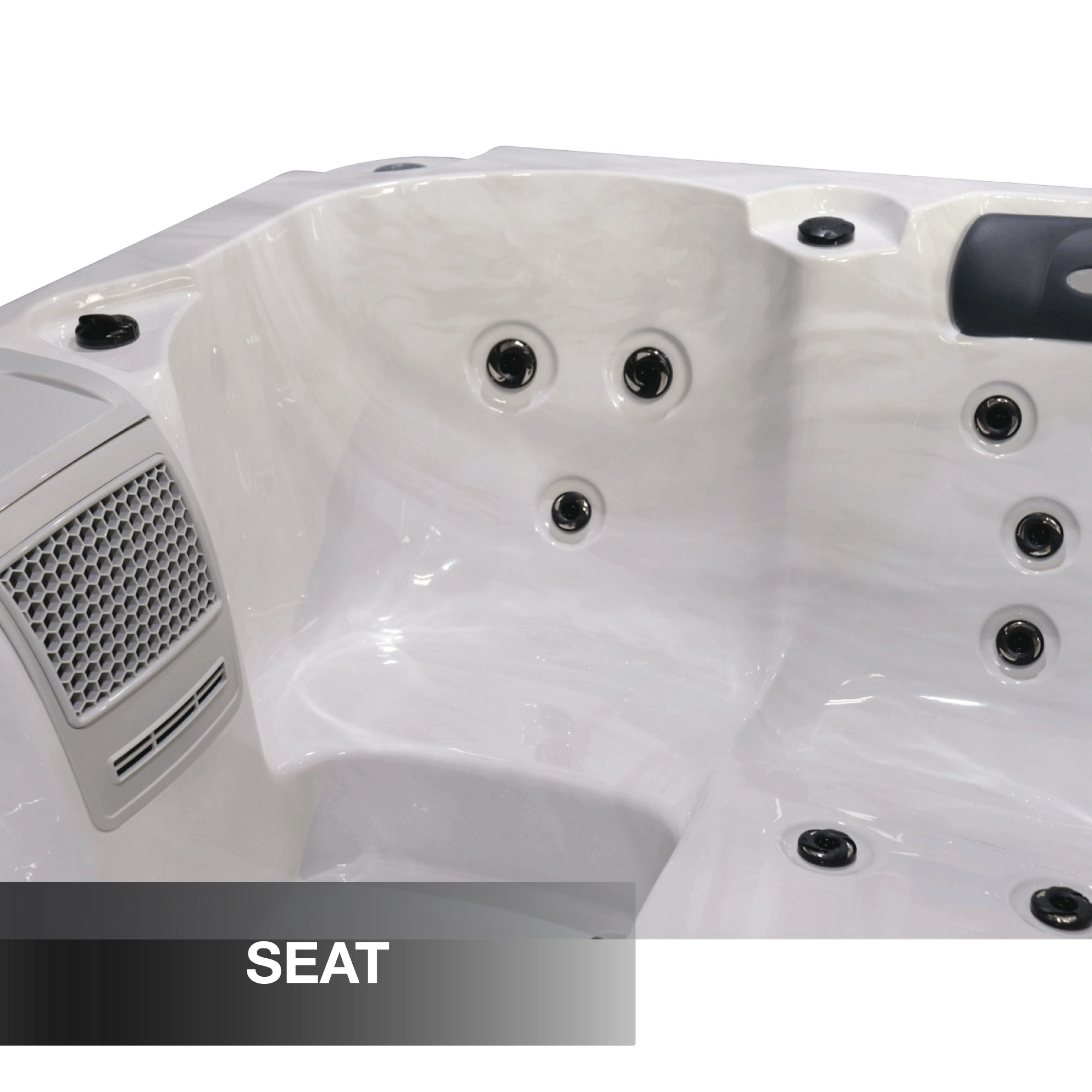 Liberty Spas LYS4000 4-Person Plug and Play 120V/240V Hot Tub Spa KH-10205 Double Lounger & Seating View