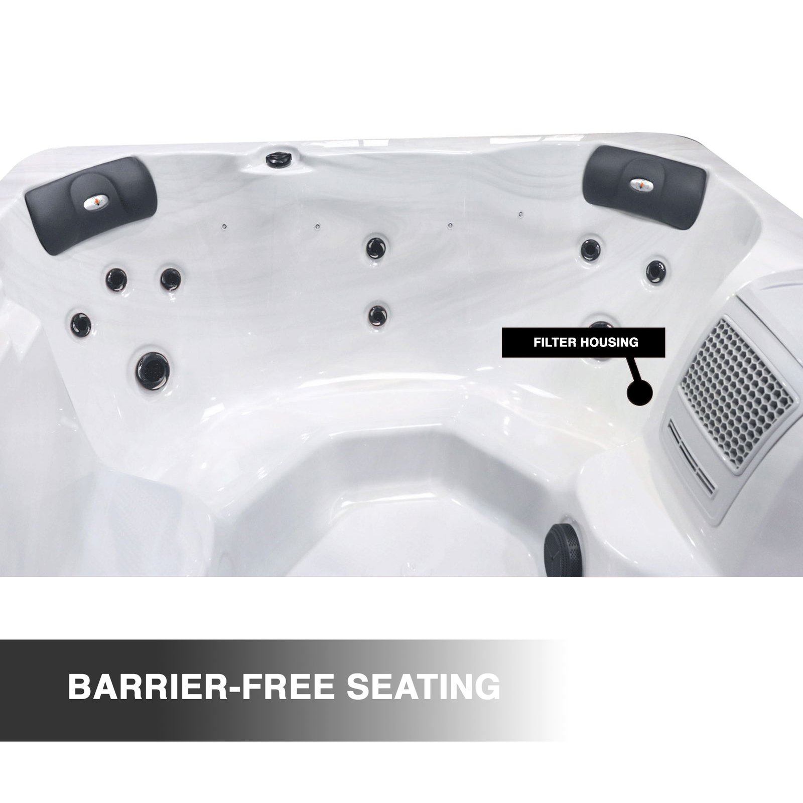 Liberty Spas LYS4500 5-Person Plug and Play 120V Hot Tub Spa KH-10200 Corner Seating & Jets View