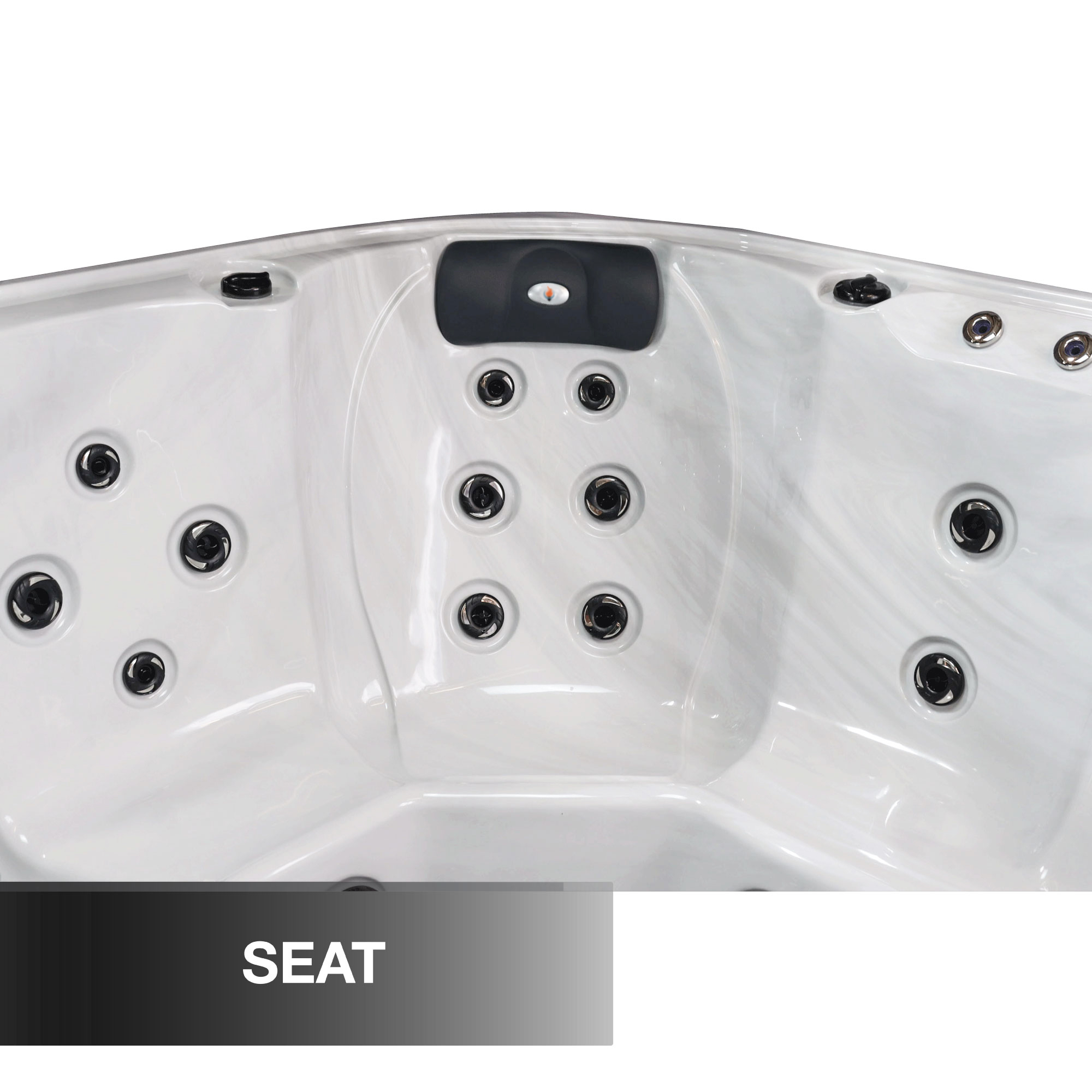Liberty Spas LYS5000 6-Person 240V Luxury Hot Tub Spa KH-10206 No-Float Lounger & Captain Chair View
